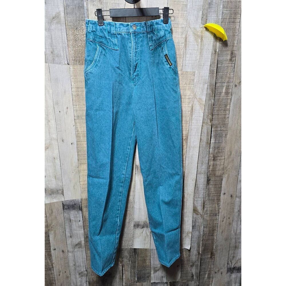 Rocky Mountain Vintage 80s Teal High Rise Mom Jeans Cowgirl Western Barrel Racer